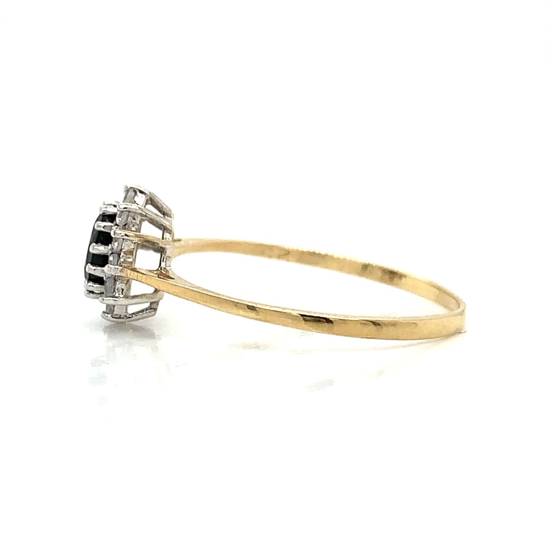 Sapphire and CZ Cluster Ring