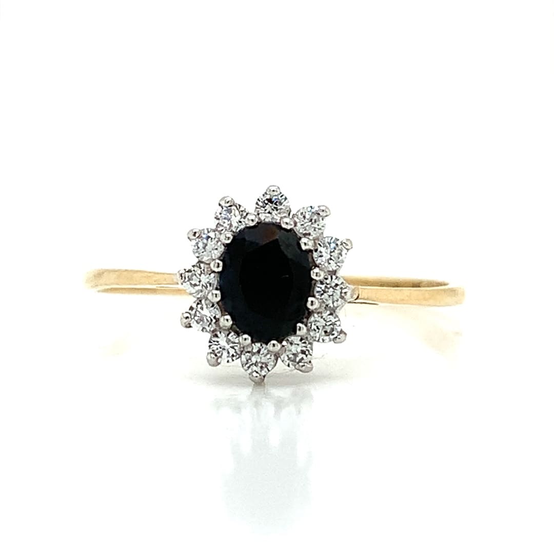 Sapphire and CZ Cluster Ring