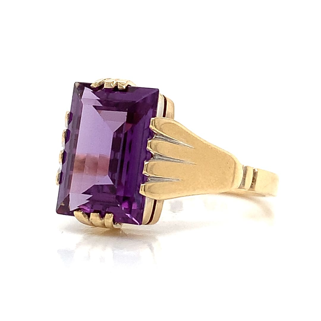 Vintage Step Cut Amethyst Ring