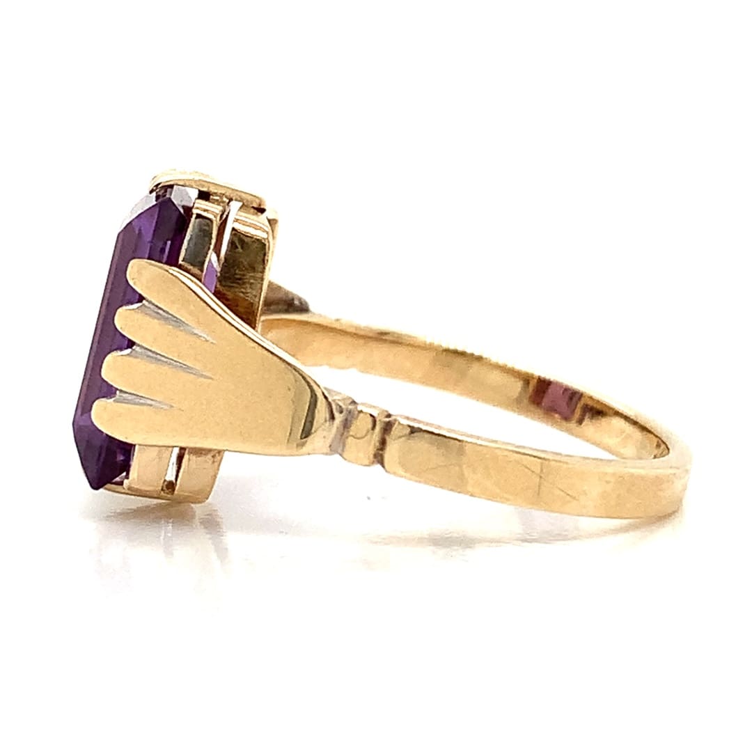 Vintage Step Cut Amethyst Ring
