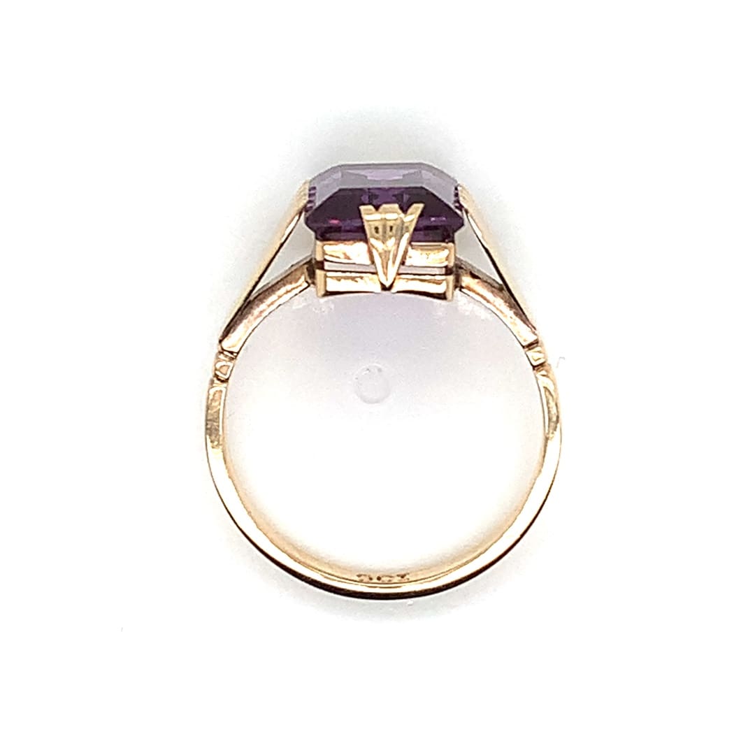 Vintage Step Cut Amethyst Ring
