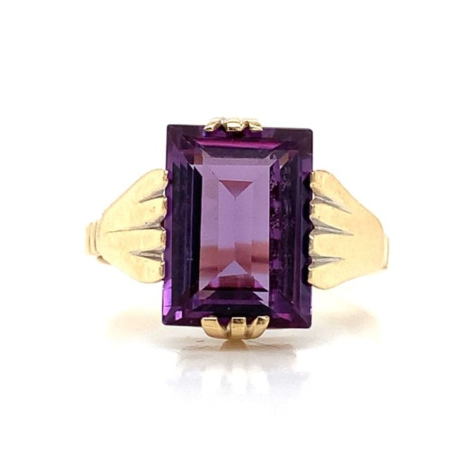 Vintage Step Cut Amethyst Ring