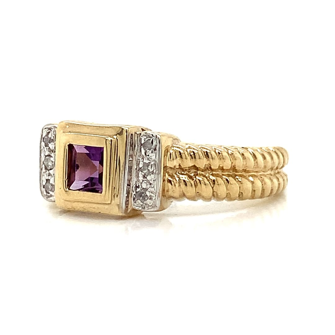 Amethyst and Diamond Dress Ring