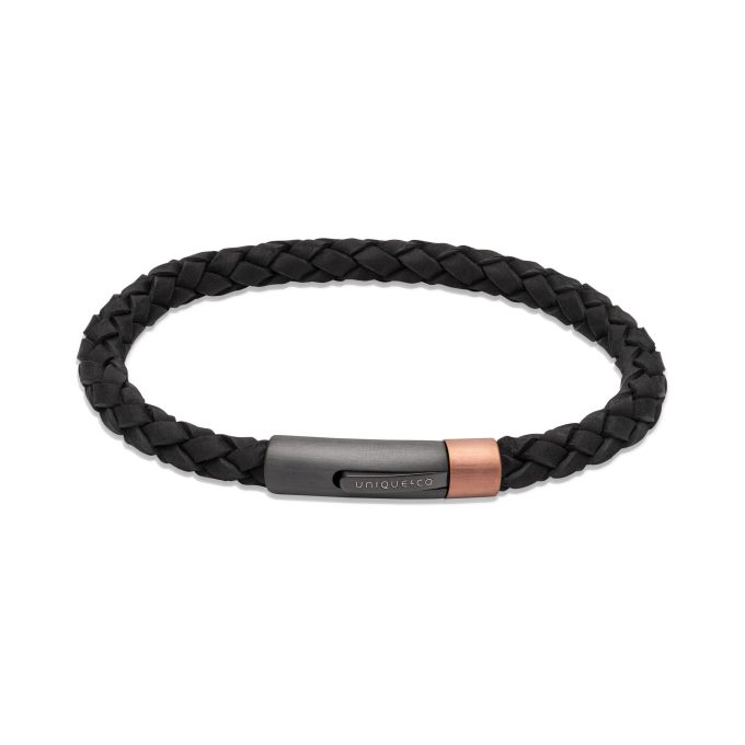 Unique Black Leather Bracelet