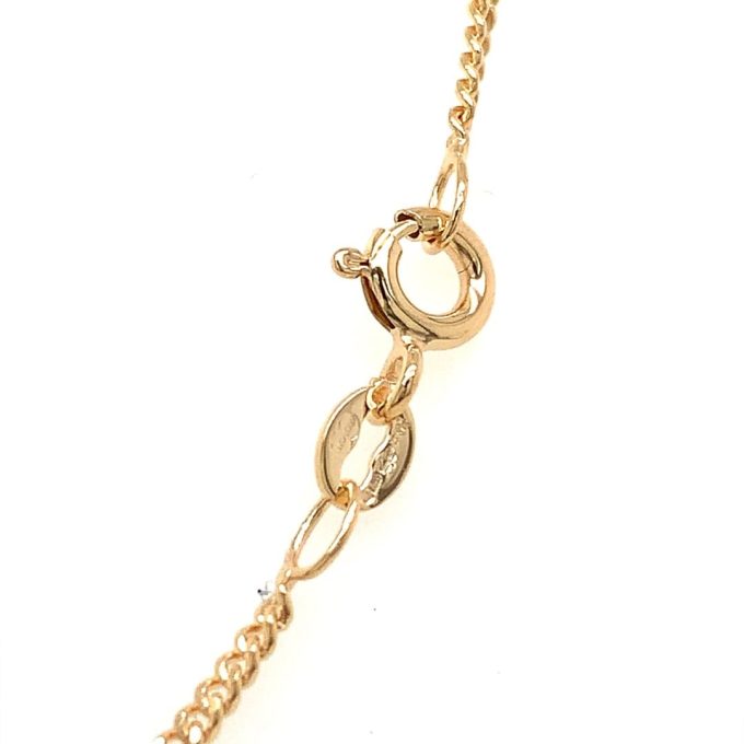 9ct Gold Flat Curb Pendant Chain - 22 Inch