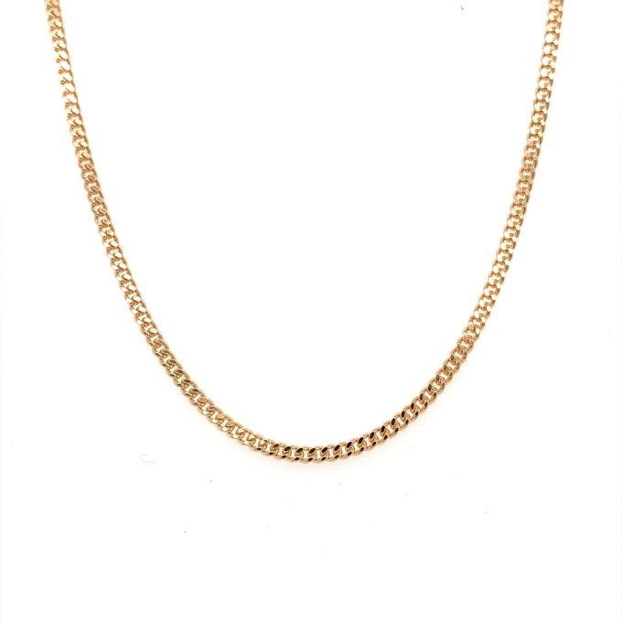 9ct Gold Flat Curb Pendant Chain - 22 Inch