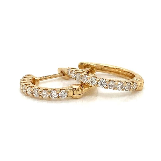 0.25ct Diamond Yellow Gold Huggie Earrings