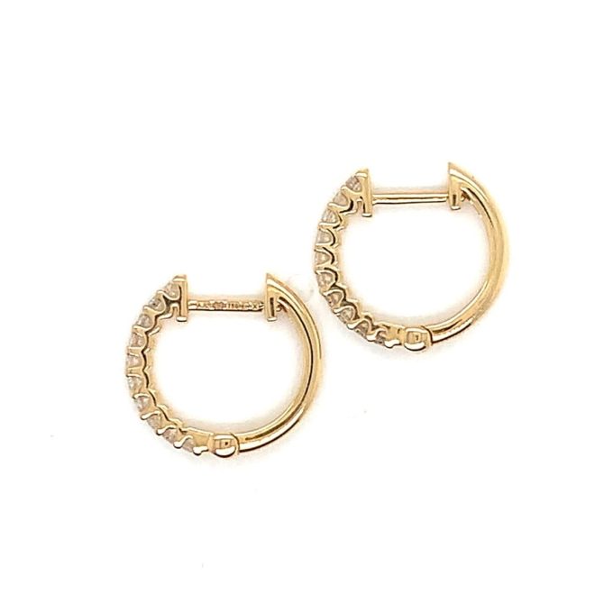 0.25ct Diamond Yellow Gold Huggie Earrings