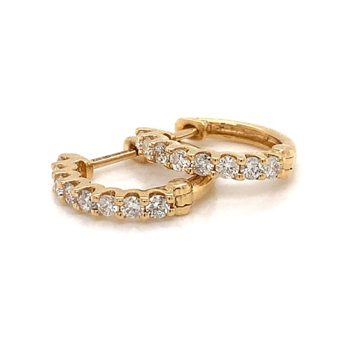0.50ct Diamond Yellow Gold Huggie Earrings