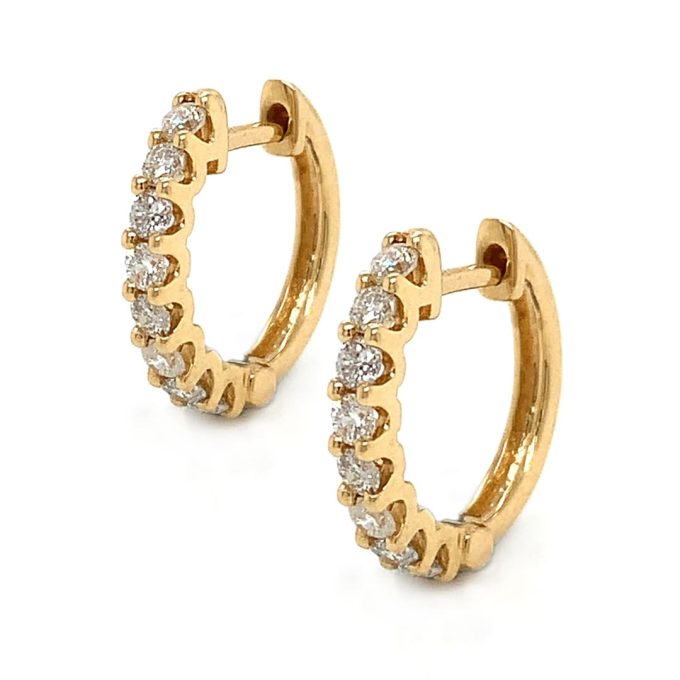 0.50ct Diamond Yellow Gold Huggie Earrings