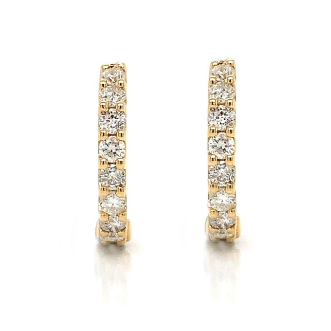 0.50ct Diamond Yellow Gold Huggie Earrings