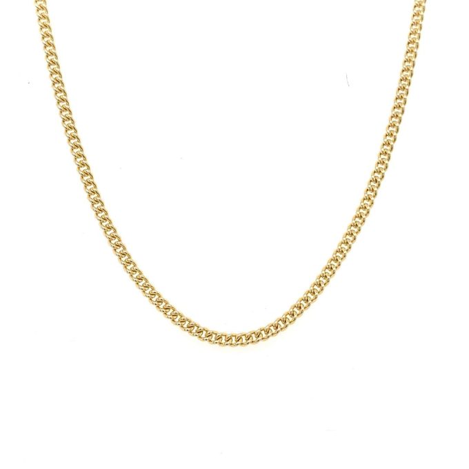 9ct Gold Curb Link Pendant Chain - 18 Inch