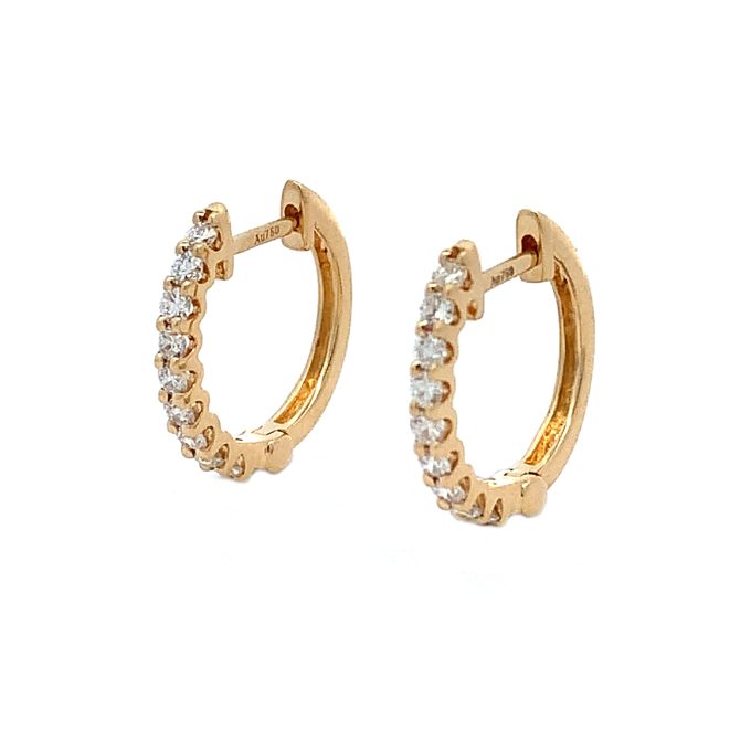 0.33ct Diamond Yellow Gold Huggie Earrings