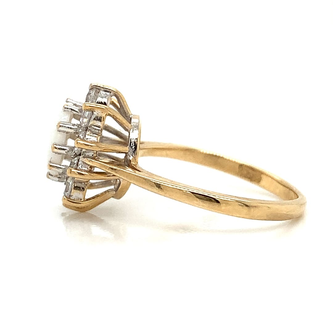 9ct Gold Opal & CZ Dress Ring