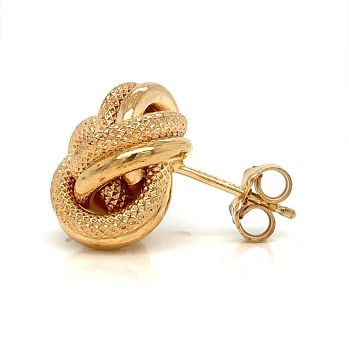 Large Gold Knot Stud Earrings