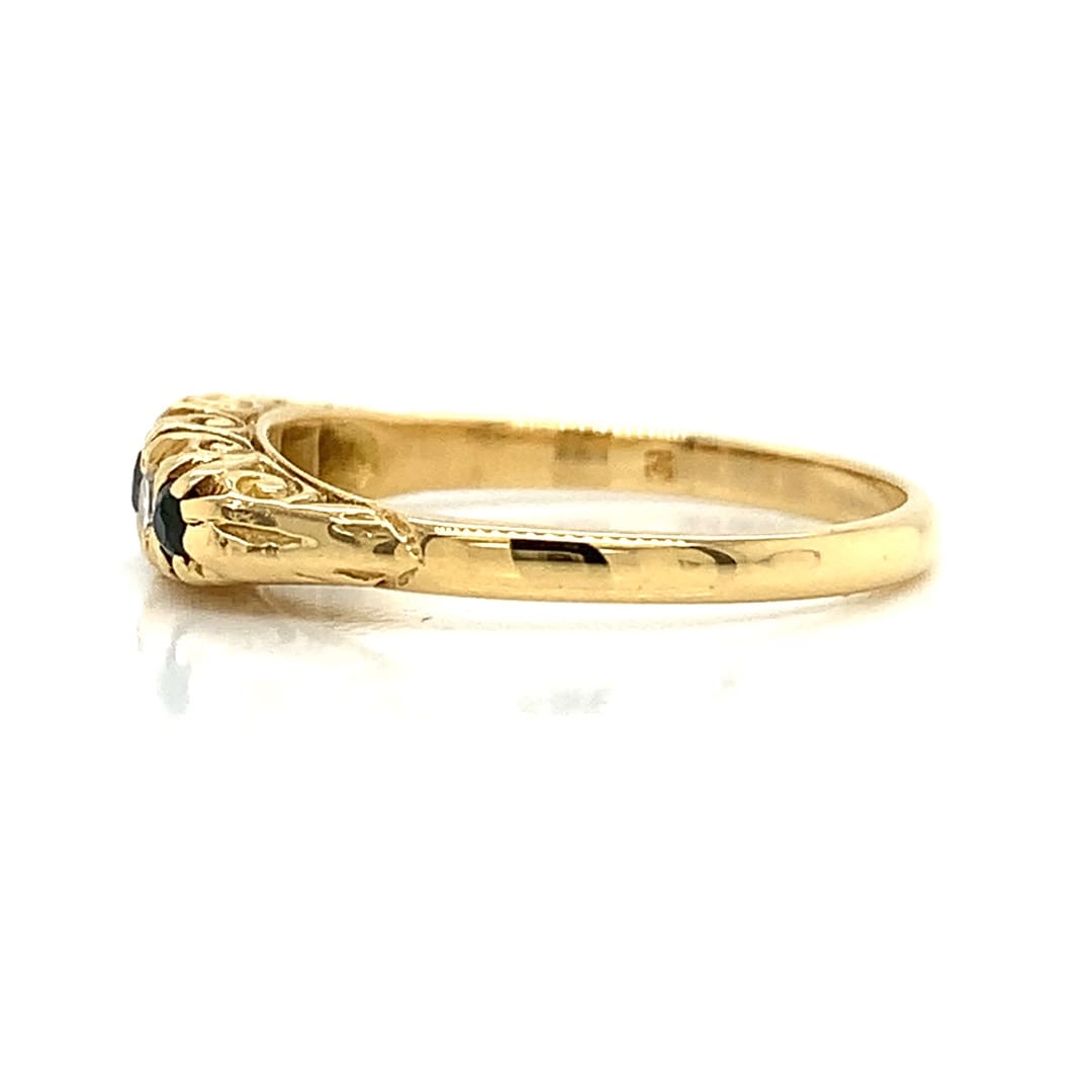 Sapphire and Diamond 18ct Carve Ring