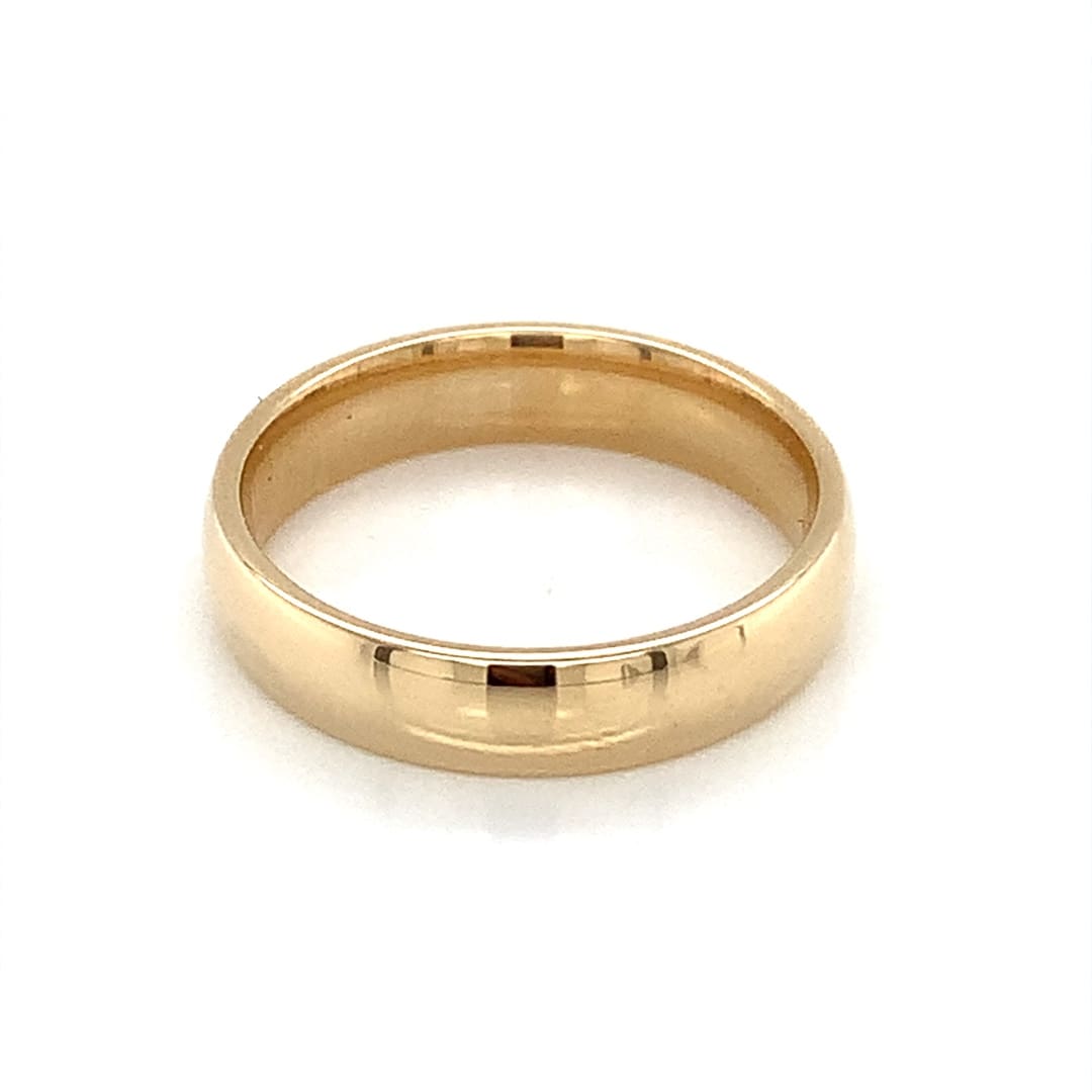 9ct Gold 4mm Court Shape Ladies Band