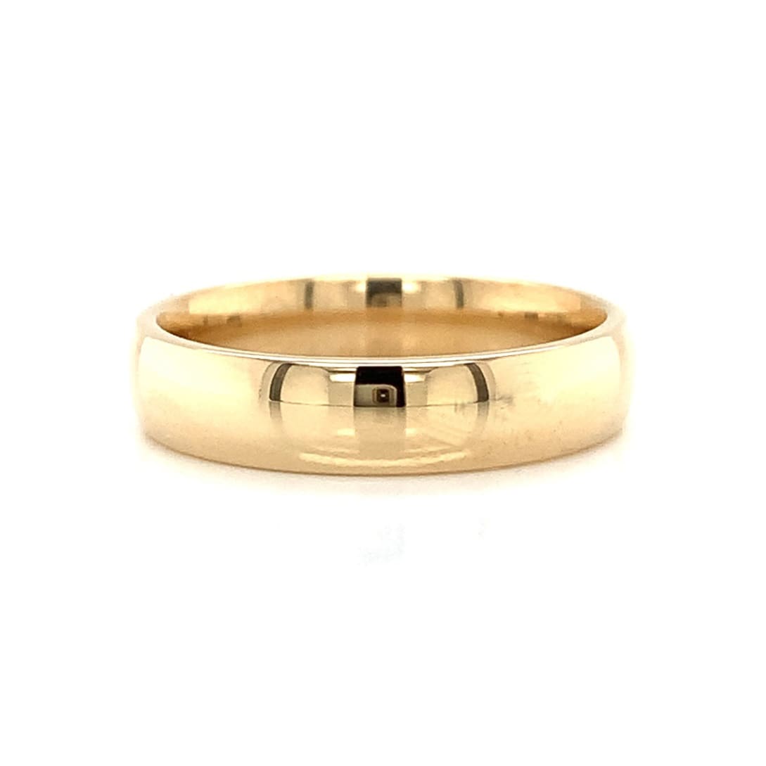 9ct Gold 4mm Court Shape Ladies Band
