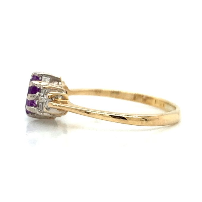 Amethyst and CZ Cluster Ring