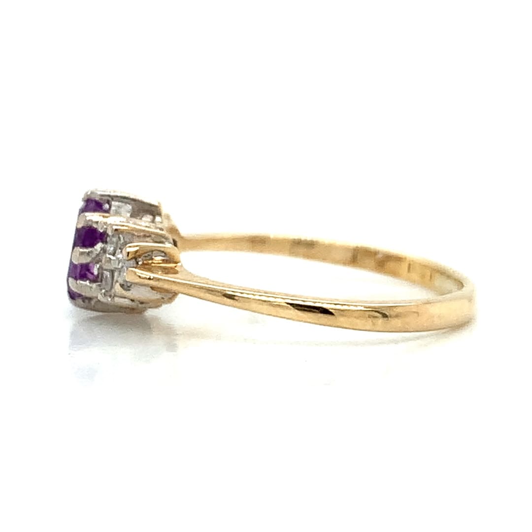 Amethyst and CZ Cluster Ring