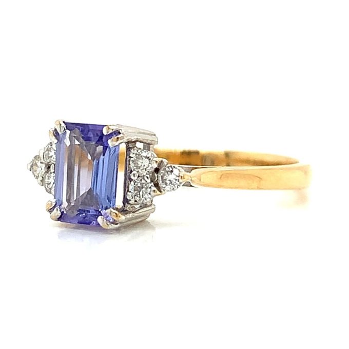 Tanzanite and Diamond Cluster Ring