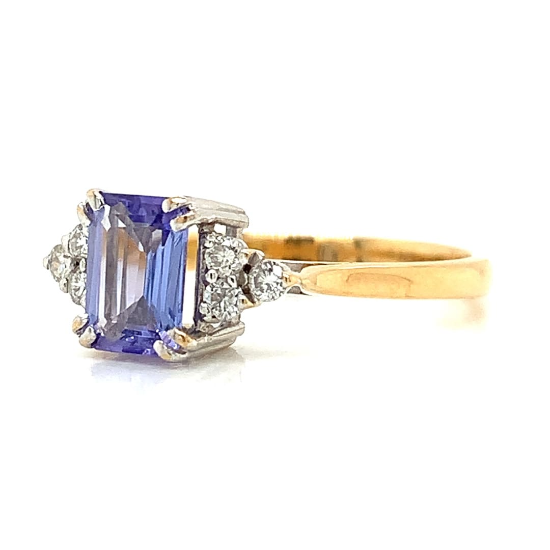 Tanzanite and Diamond Cluster Ring