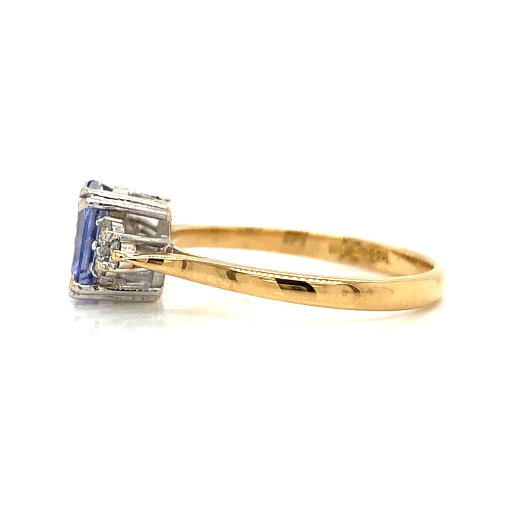 Tanzanite and Diamond Cluster Ring