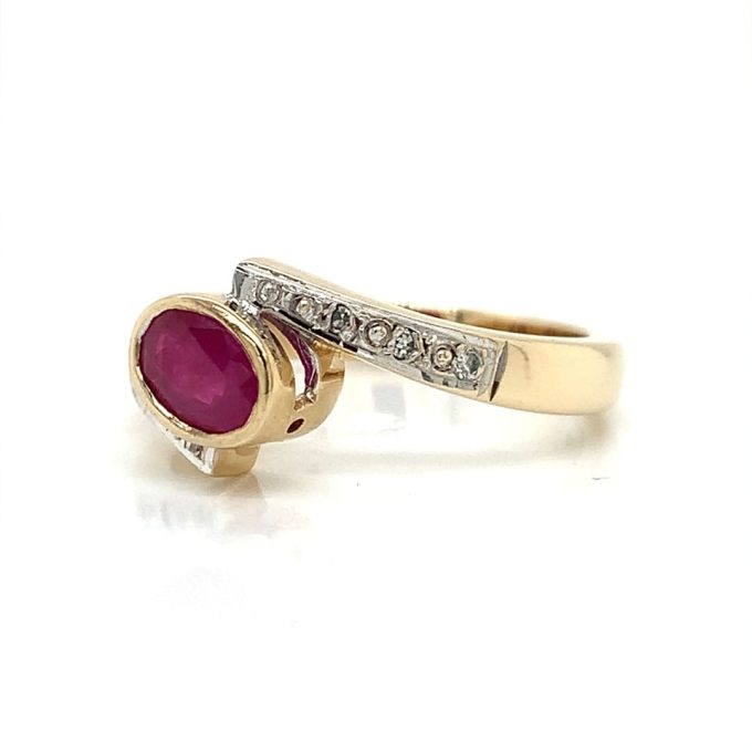 Wrap Design Ruby and Diamond Dress Ring