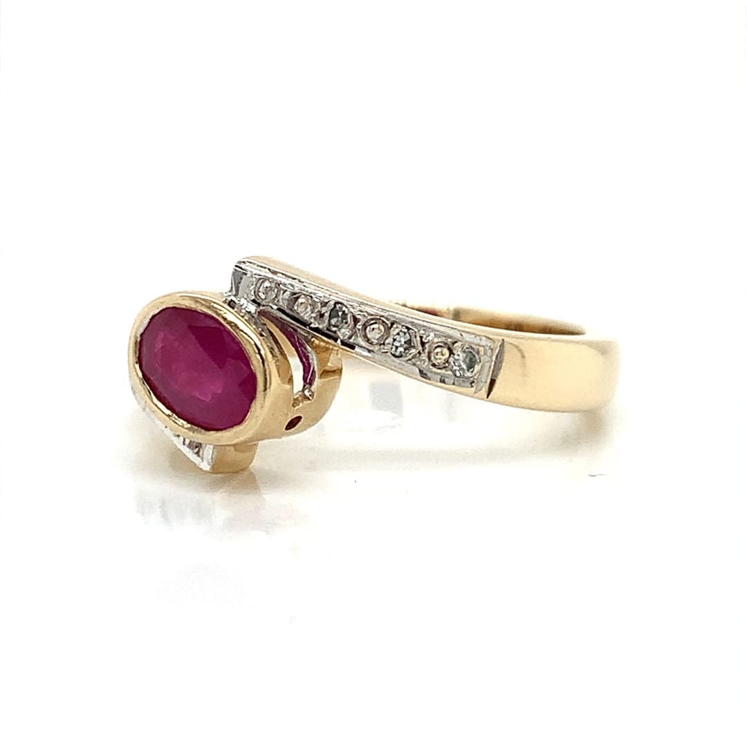 Wrap Design Ruby and Diamond Dress Ring