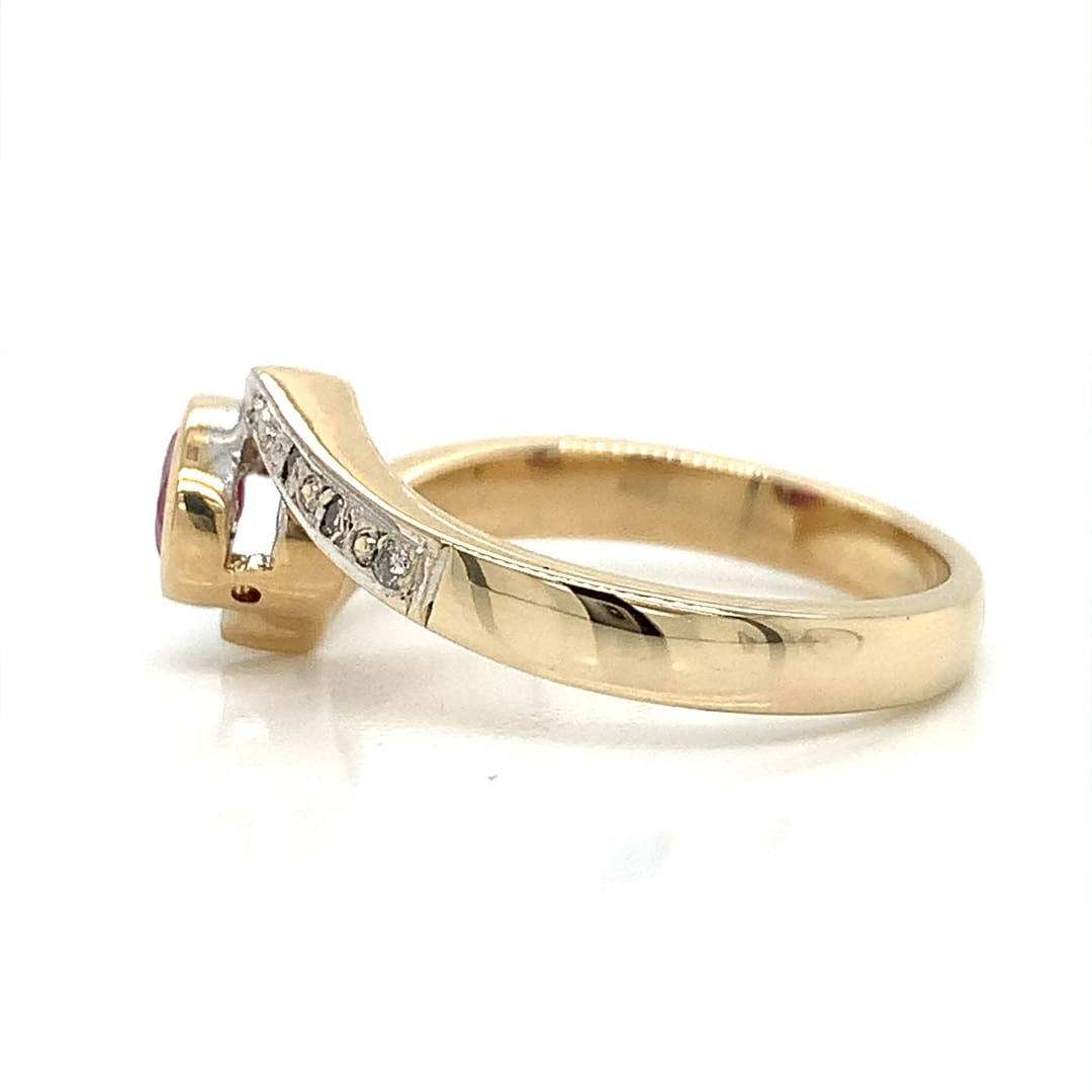 Wrap Design Ruby and Diamond Dress Ring