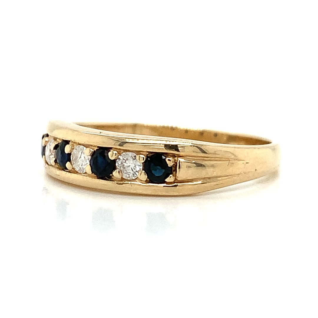 Sapphire and Diamond Seven Stone Ring