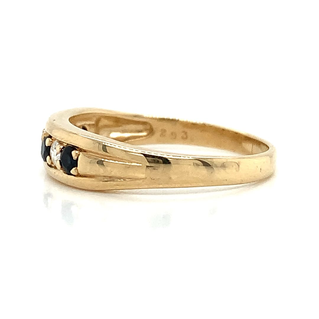Sapphire and Diamond Seven Stone Ring