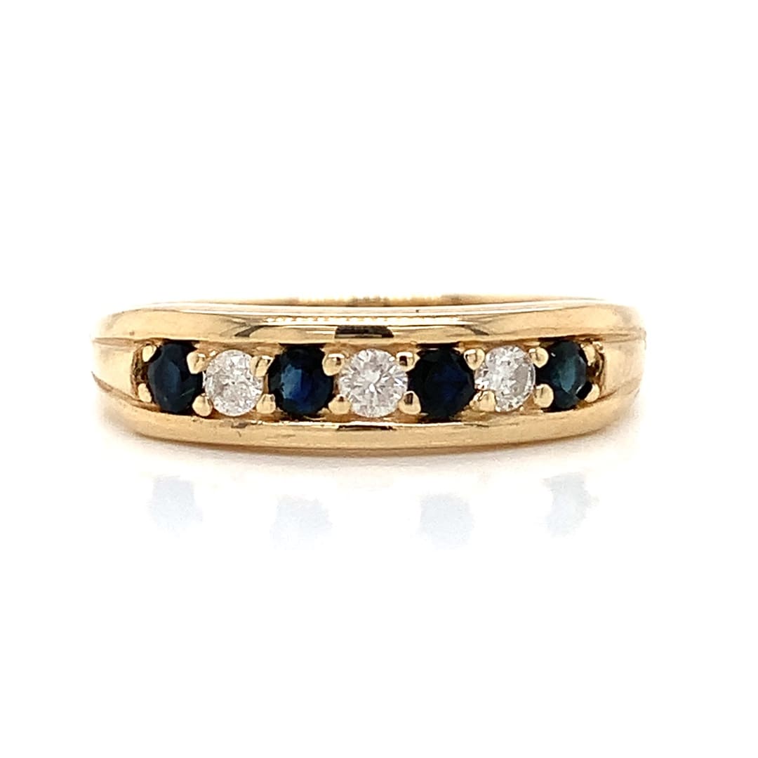 Sapphire and Diamond Seven Stone Ring
