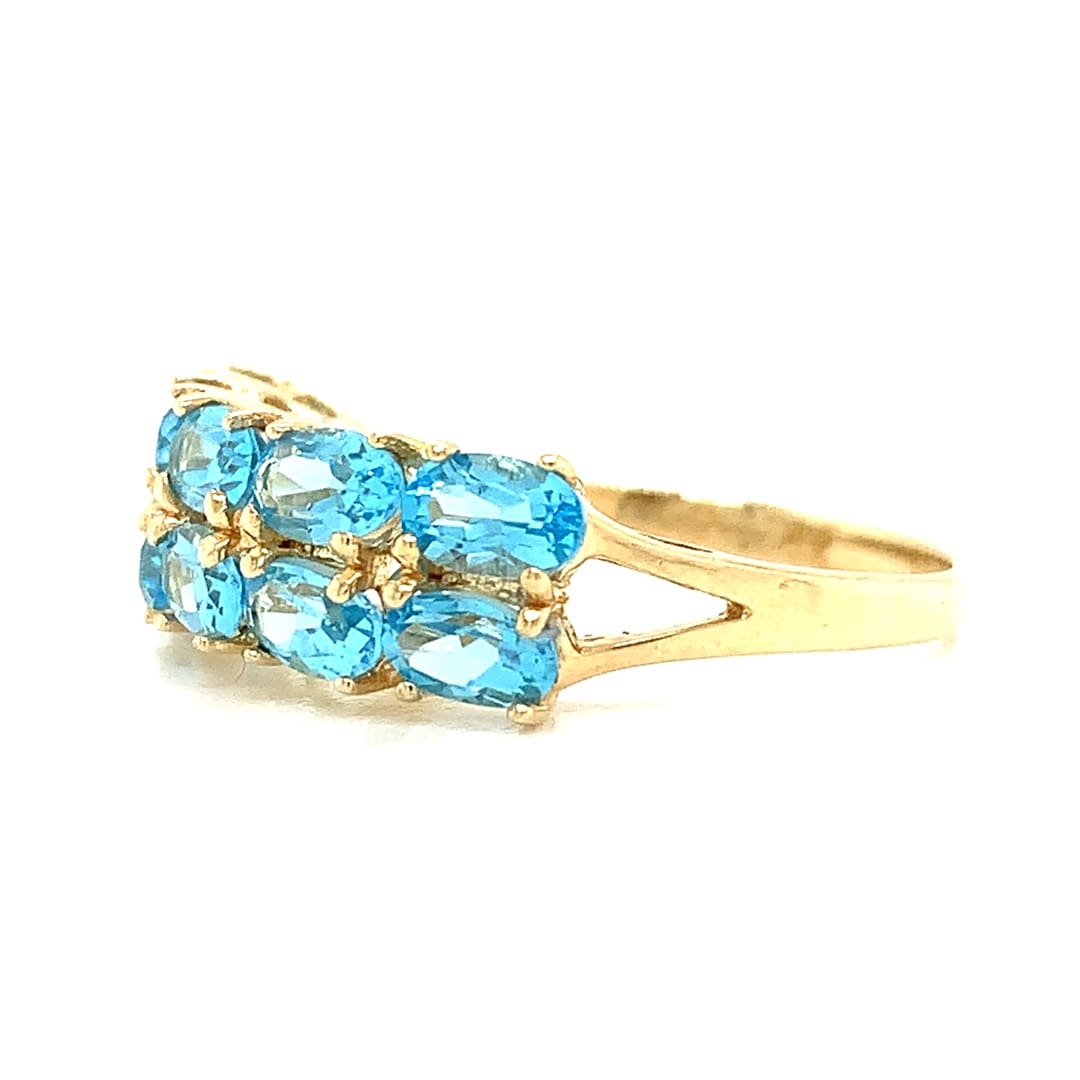 Blue Topaz Two Row Dress Ring