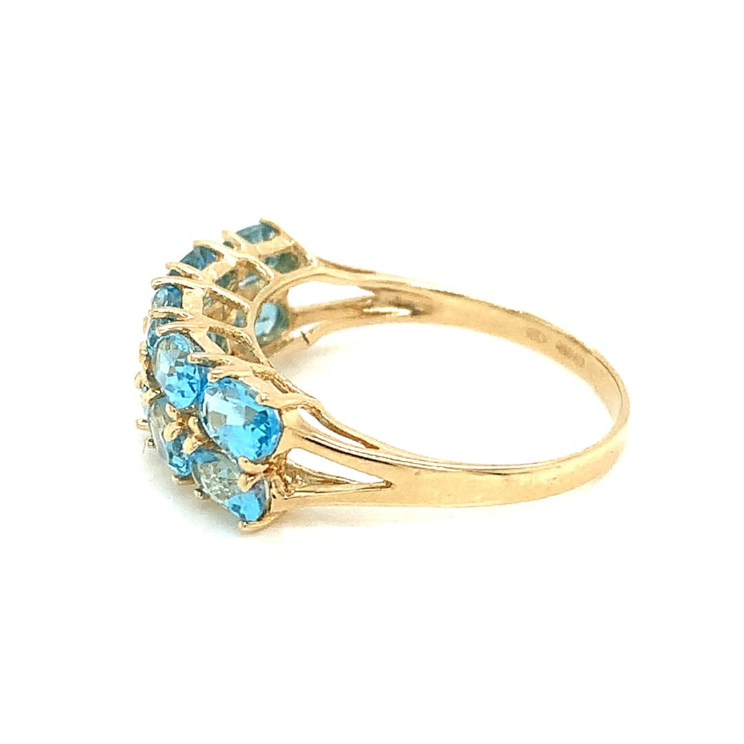 Blue Topaz Two Row Dress Ring