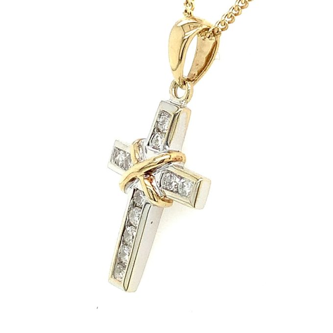 9ct Gold Diamond Cross