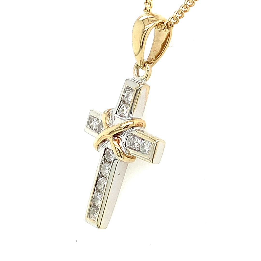 9ct Gold Diamond Cross