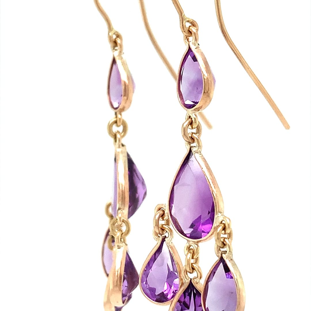 Amethyst Chandelier Drop Earrings