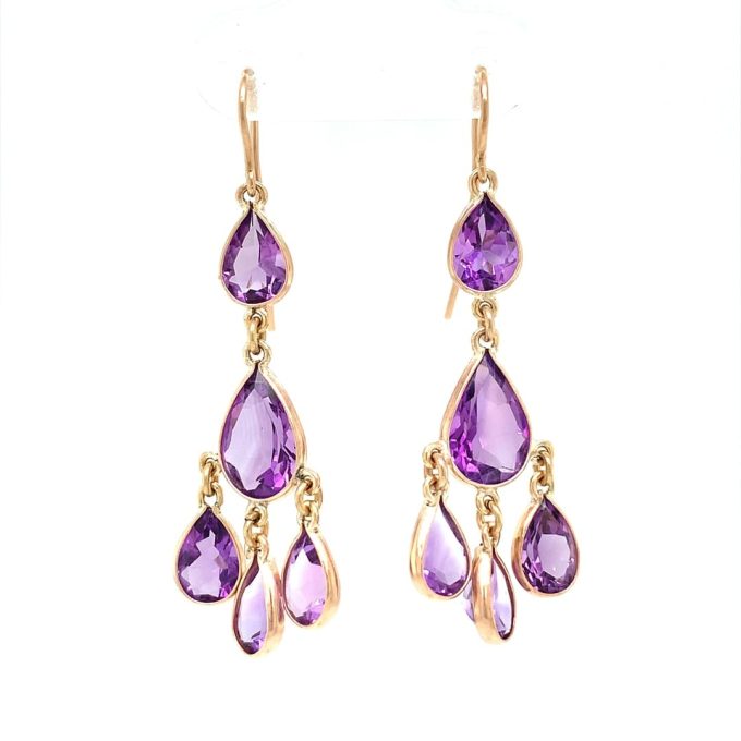 Amethyst Chandelier Drop Earrings
