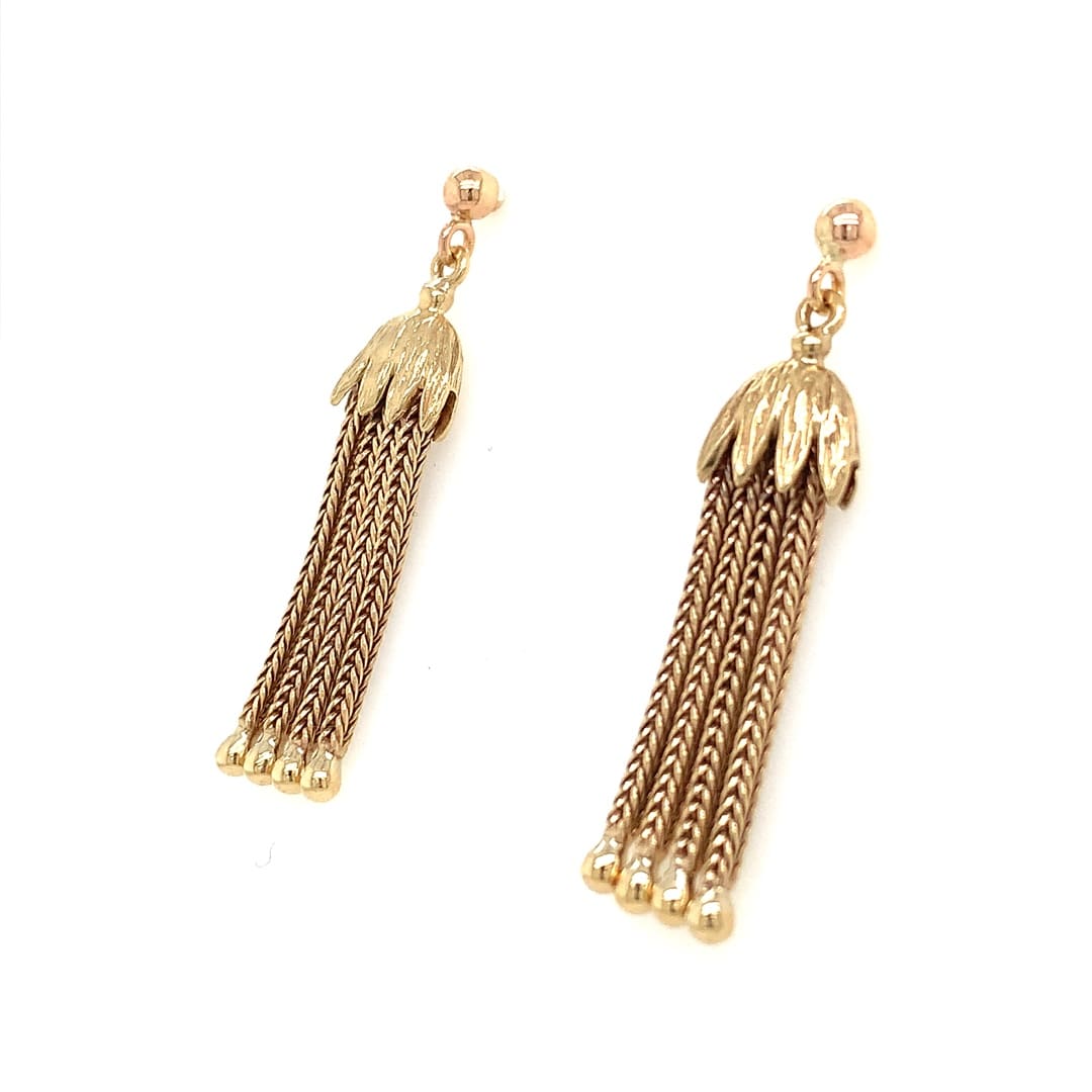 9ct Gold Tassel Drop Earrings
