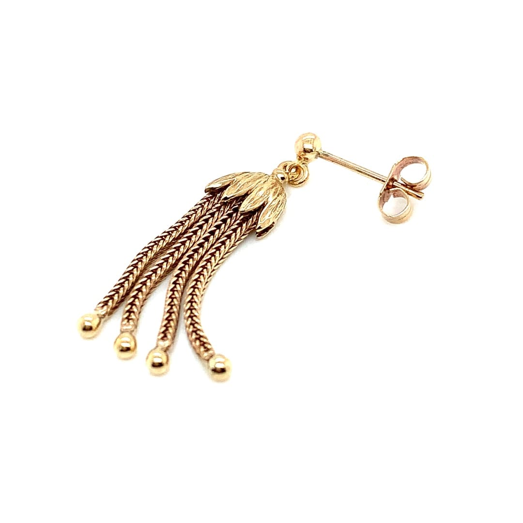9ct Gold Tassel Drop Earrings