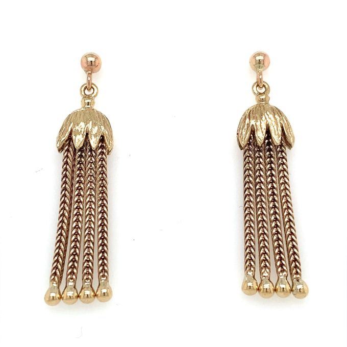 9ct Gold Tassel Drop Earrings