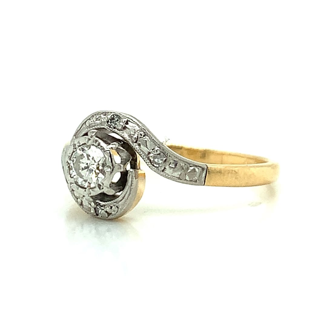 Vintage Diamond Twist Ring
