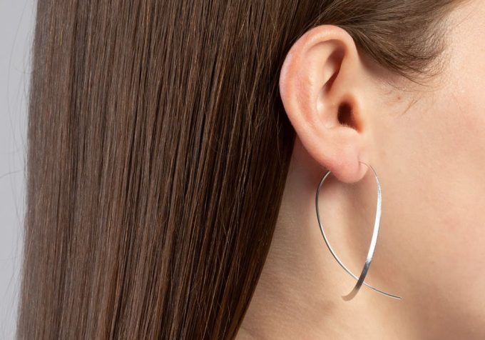 Bastian Matt Silver Open Hoop Earrings