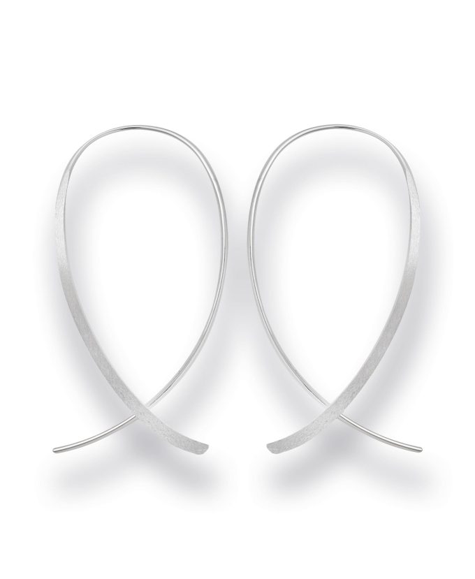Bastian Matt Silver Open Hoop Earrings