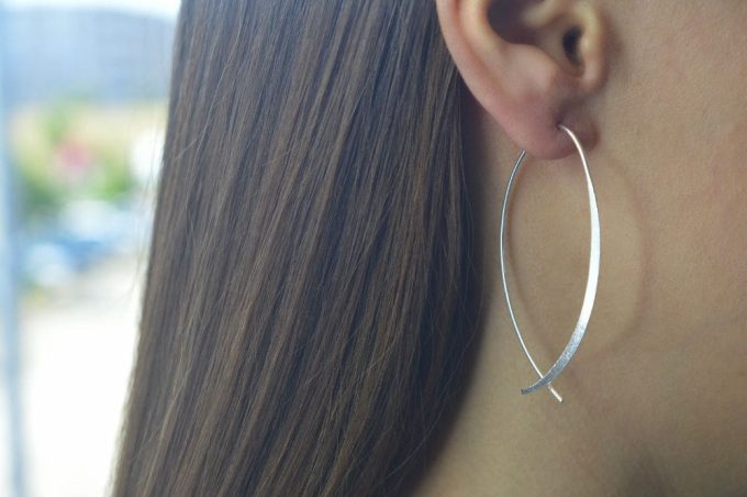 Bastian Matt Silver Open Hoop Earrings