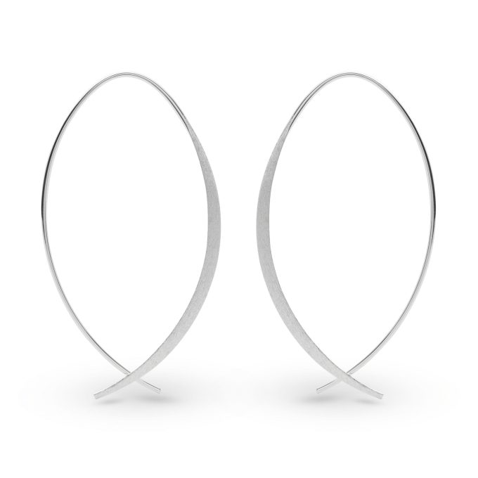 Bastian Matt Silver Open Hoop Earrings