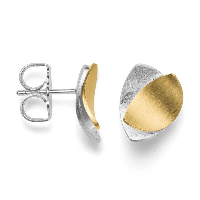 Bastian Gold Plate Silver Layered Stud Earrings