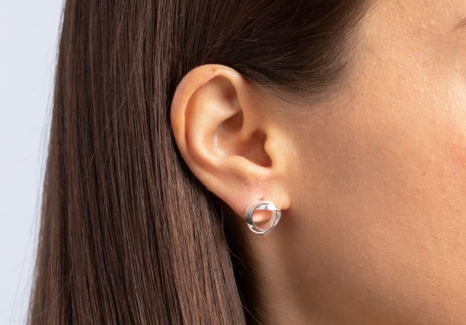 Bastian Silver Knot Stud Earrings