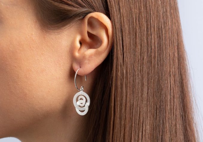 Bastian Silver Circles Drop Earrings
